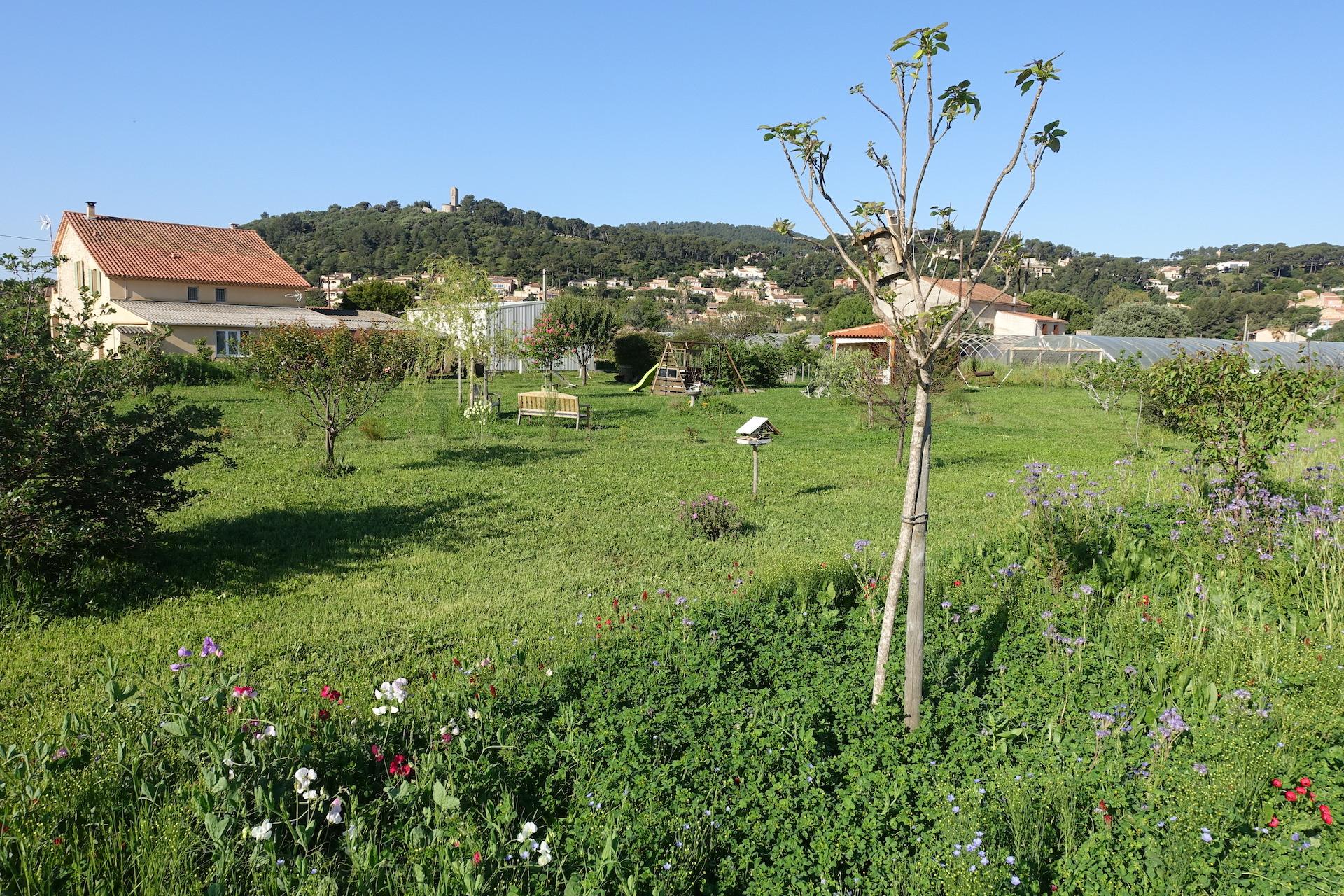 Jardin, poulailler et balançoire